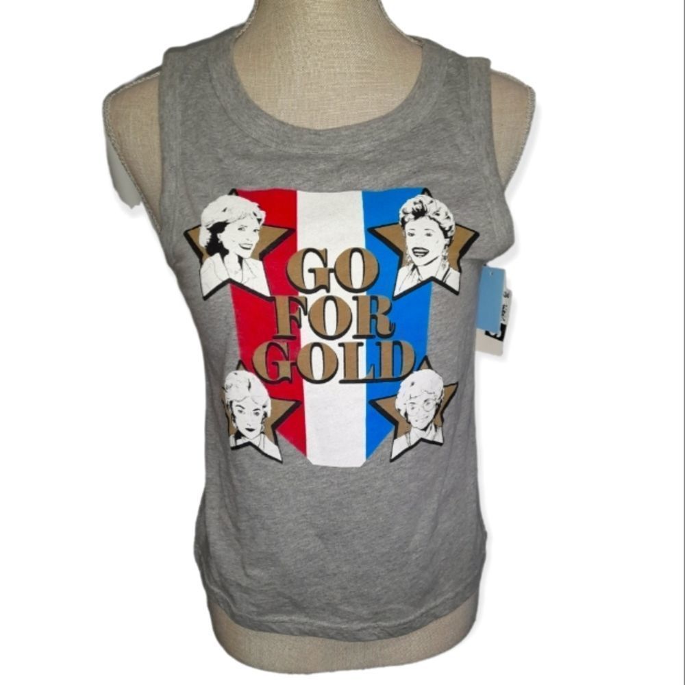 Gray Golden Girls "Go For Gold" Muscle Shirt